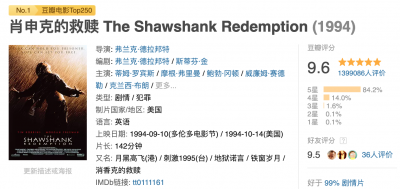 ​全球十大评分最高的电影(全球公认最好的十部电影)