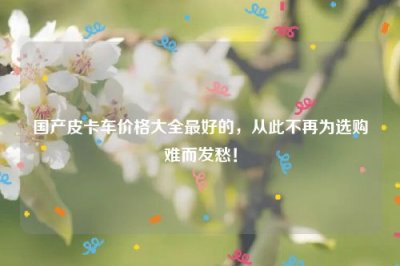 ​国产皮卡车价格大全最好的，从此不再为选购难而发愁！