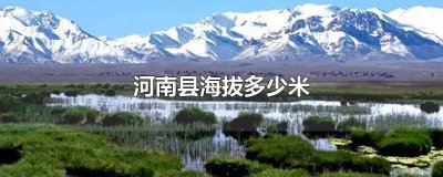 ​河南县海拔多少米高 青海河南县海拔多少米