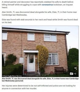 ​英国71岁老人疑因疫情绝望自尽，临死前杀死妻子……