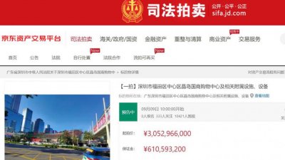 ​年客流量超4000万的深圳地标商场7折起拍 皇庭国际怎么了？