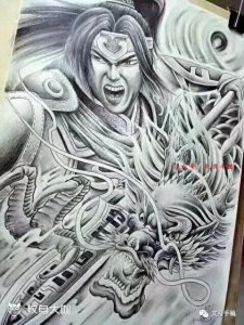 ​满背赵子龙纹身手稿