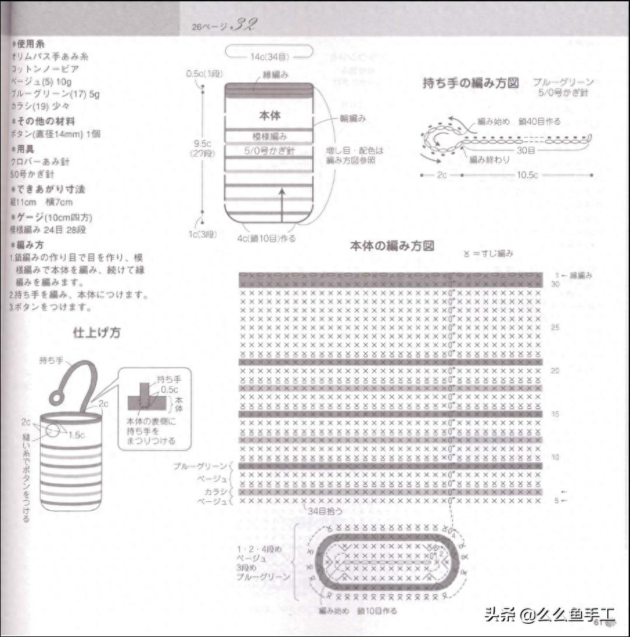 各种钩针包包图解，总有一款你喜欢，值得收藏
