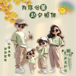 ​四口之家亲子头像 | 看看有没有你们夫妻姓氏谐音亲子头像